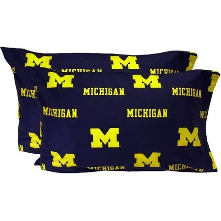 COLLEGE COVERS College Covers MICPCSTPR Michigan Printed Pillow Case- Set of 2- Solid MICPCSTPR